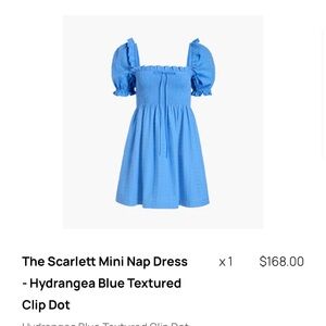 Hill House Scarlett Mini Nap Dress - Textured Clip Dot in Hydrangea